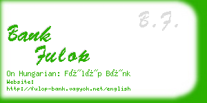 bank fulop business card